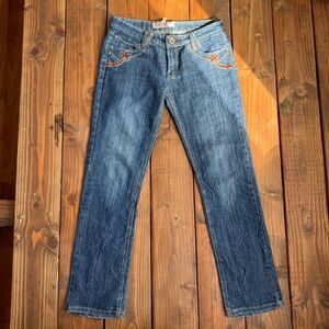 Vintage Y2K Low Rise Floral Design Women’s Denim Jeans W30